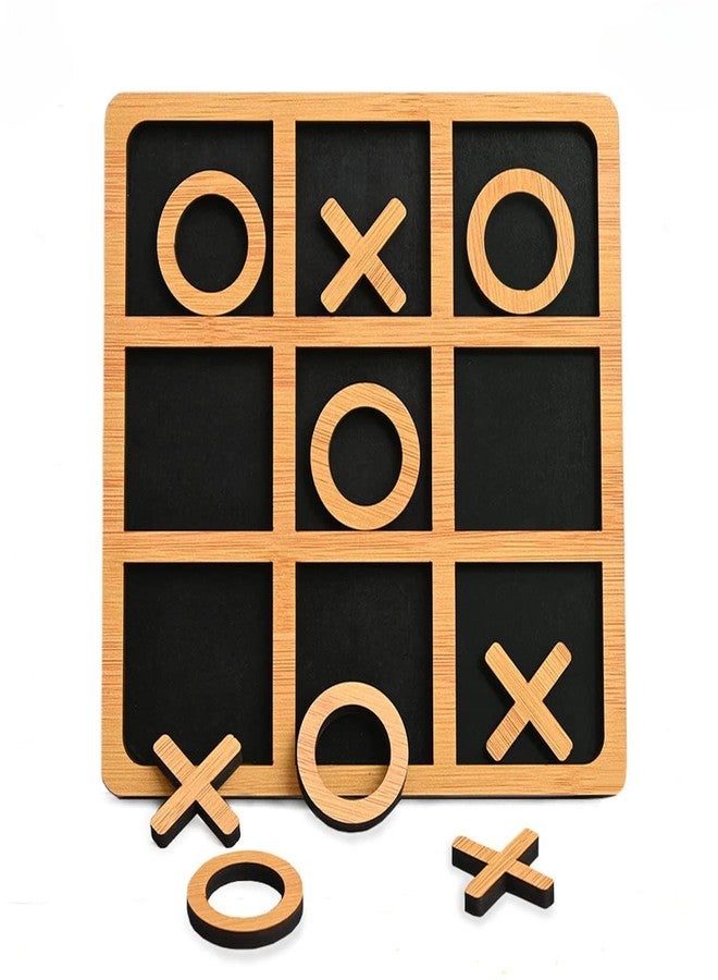 RAMPKD Classic Tic Tac Toe Game, Strategy and Fun Games for Kids, Tabletop Board Games, Party Favours for Kids，Golden Tic-Tac-Toe Board Temperament Family Classic Board Games - Image 1